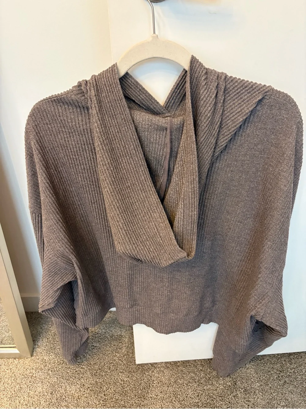 Alo yoga muse hoodie grey ribbed sz L - Picture 5 of 8